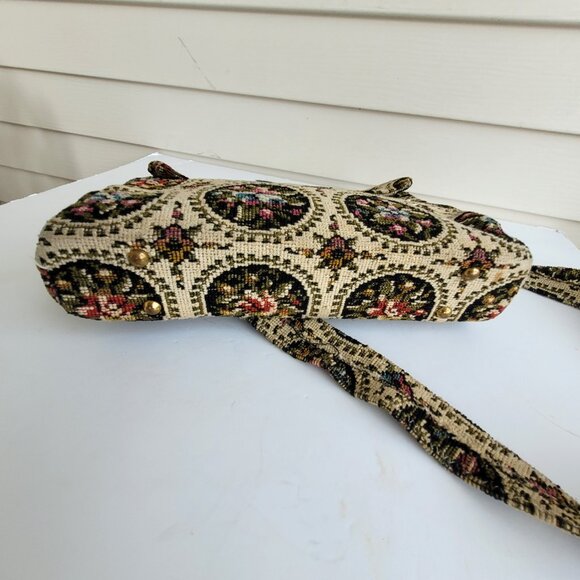Vintage 60s/70s floral designed Tapestry fabric handbag - Picture 9 of 11